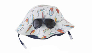Mud Pie Fishing Hat & Sunglasses Set, Mud Pie, Boys Sun Hat, cf-type-sun-hat, cf-vendor-mud-pie, CM22, fishing, fishing Lure, JAN23, Lure, Mud Pie Fishing, Mud Pie Hat, Sun Hat, Sun Hat - Bas