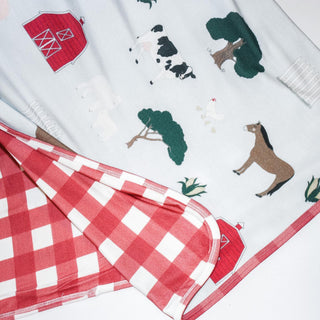 Two Peas Clothing Co E-I-E-I-O Sleepea Blanket, Two Peas Clothing Co, cf-type-blanket, cf-vendor-two-peas-clothing-co, CM22, eieio, Farm Blanket, Two Peas Clothing Co, Two Peas Clothing Co Bl