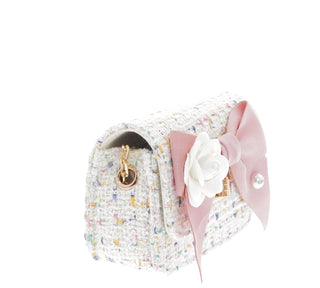 Doe A Dear White Boucle Bow Front Cross Body Handbag, Doe a Dear, Accessory, Doe a Dear, Doe a Dear Handbag, Doe A Dear Purse, Doe A Dear White Boucle Bow Front Cross Body Handbag, Handbag, L