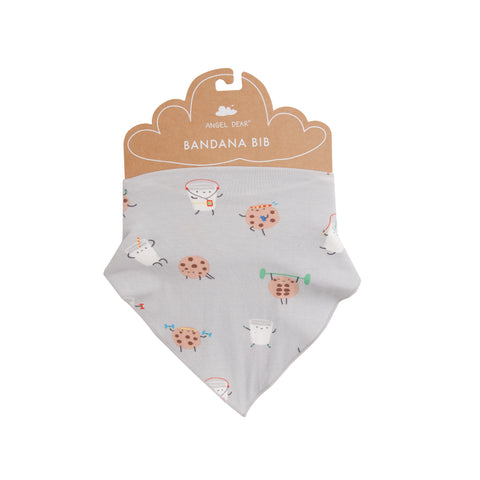 Angel Dear Cookies & Milk Grey Bandana Bib, Angel Dear, Angel Dear, Angel Dear Bandana Bib, Angel Dear Bib, Angel Dear Cookies & Milk, Angel Dear Cookies & Milk Grey, Angel Dear Fall 2021, CM