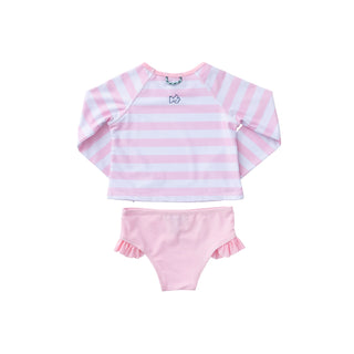 Prodoh Rose Shadow Striped Swimset, Prodoh, Bathing Suit, CM22, Girls Swimwear, JAN23, Prodoh, Prodoh Rashguard, Prodoh Rose Shadow, Prodoh Rose Shadow Striped Swimset, Rash Guard, Swim, Swim
