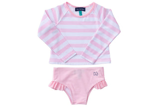 Prodoh Rose Shadow Striped Swimset, Prodoh, Bathing Suit, CM22, Girls Swimwear, JAN23, Prodoh, Prodoh Rashguard, Prodoh Rose Shadow, Prodoh Rose Shadow Striped Swimset, Rash Guard, Swim, Swim