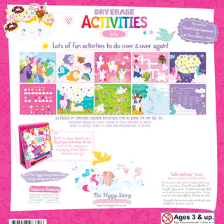 Dry Erase Activities to Go - Unicorn Fantasy, The Piggy Store, Activity Book, Coloring Book, Dry Erase Activities to Go, Dry Erase Activities to Go - Unicorn Fantasy, Dry Erase Activity Book,