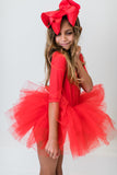 Mila & Rose Red 3/4 Leotard Tutu Dress, Mila & Rose, All Things Holiday, Christmas, Christmas Dress, Christmas Tutu, Christmas Tutu Dress, CM22, Holiday Dress, Leotard Tutu Dress, Mila & Rose