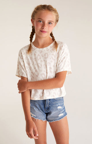 Z Supply Girls Nattie Leo Tee - Sand Dollar, Z Supply, JAN23, Top, Tween Girl, tween girls, Tween Girls Clothing, Z Supply, Z Supply Girls, Z Supply Girls Nattie Leo Tee, Z Supply Girls Top, 