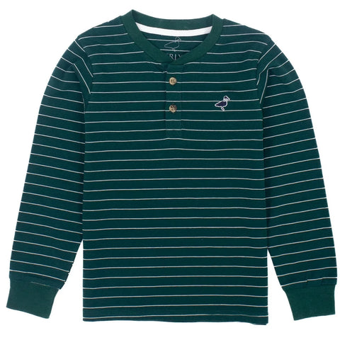 Properly Tied LD Kennon Henley in Hunter Green, Properly Tied, cf-size-6, cf-size-7, cf-size-ym-10-12, cf-size-ys-8-9, cf-type-shirts-&-tops, cf-vendor-properly-tied, Hunter Green, Kennon Hen