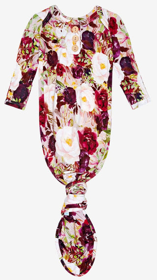 Posh Peanut Gracie Floral Button Knotted Gown, Posh Peanut, Baby, Cyber Monday, Infant, Knotted Gown, Layette Gown, Posh PEanut, Posh Peanut Gracie, Posh Peanut Gracie Button Knotted Gown, Po
