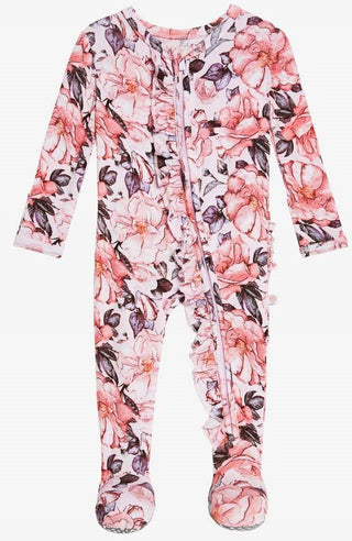 Posh Peanut Vivi French Floral Ruffled Zippered Footie, Posh Peanut, Cyber Monday, Els PW 8258, End of Year, End of Year Sale, Footie with Zipper, Posh Peanut, Posh Peanut Floral Footie, Posh