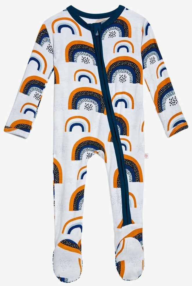 Posh Peanut Silverlake Rainbow Zippered Footie Basically Bows & Bowties