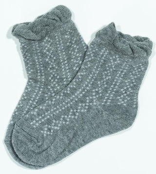 Little Stocking Co Ruffle Anklet Socks - Gray, Little Stocking Co, Cyber Monday, Els PW 5060, Little Stocking Co, Little Stocking Co Gray Ruffle Anklet Socks, Little Stocking Co Ruffle Ankle 
