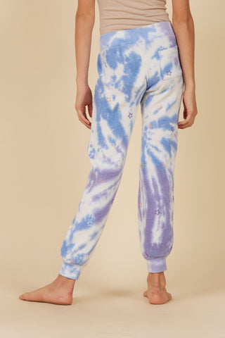 Vintage Havana Star Embroidered Summer Blue Tie Dye Jogger, Vintage Havana, cf-size-large-14, cf-size-xlarge-16, cf-type-bottom, cf-vendor-vintage-havana, CM22, Girls Vintage Havana, Tie Dye 