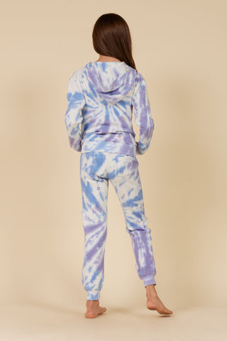 Vintage Havana Star Embroidered Summer Blue Tie Dye Zip Up Hoodie, Vintage Havana, cf-size-large-14, cf-size-xlarge-16, cf-type-hoodie, cf-vendor-vintage-havana, CM22, Girls Vintage Havana, T