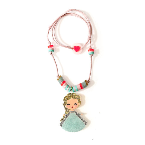 Lilies & Roses Cute Doll Necklace - Snow Princess, Lilies & Roses, cf-type-necklaces, cf-vendor-lilies-&-roses, Cute Doll Necklace, Easter Basket Ideas, EB Girls, Lilies & Roses, Lilies & Ros