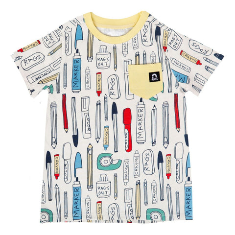 RAGS S/S Drop Back Chest Pocket Tee - Back to School - Cream, RAGS, Back to School, cf-size-2t, cf-type-tee, cf-vendor-rags, CM22, RAGS, Rags Back To School, Rags Fall 2022, RAGS S/S Drop Bac