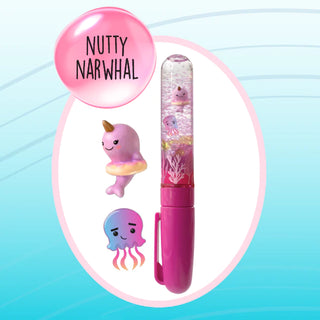 Swirly World Liquid Wand Pen - Nutty Narwhal, Bright Stripes, Bright Stripes Swirly World Liquid Wand Pen, Light Up Liquid Pen, Pen, Swirly World, Swirly World Liquid Wand Pen, Pen - Basicall