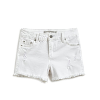 Tractr Girls White Fray w/Destruction Brittany Shorts, Tractr, Brittany Fray Shorts, Frayed Shorts, Tractr, Tractr (7-14), Tractr Girls, Tractr Girls Brittany Shorts, Tractr Girls White Fray 