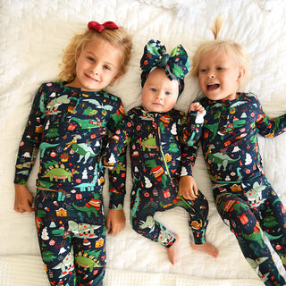 Gigi and Max Dillon Dino 2pc Pajama Set, Gigi and Max, 2pc Pajama Set, All Things Holiday, Bamboo Pajama, Christmas, Christmas Dinosaur, Christmas Pajama, Christmas Pajamas, Dillon Dino, Dino