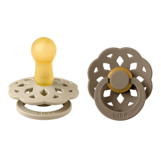 BIBS Pacifier Boheme Latex 2 Pack - Vanilla / Woodchuck, BIBS, BIBS, BIBS Boheme, BIBS BPA-Free Natural Rubber Baby Pacifier, Bibs Classic Pacifier, BIBS Pacifier, BIBS Pacifier Boheme, BIBS 