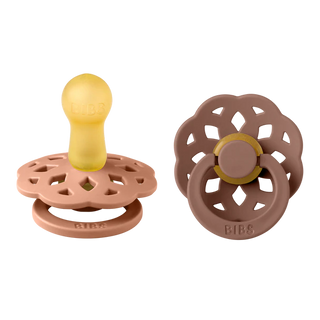 BIBS Pacifier Boheme Latex 2 Pack - Peach / Woodchuck, BIBS, BIBS, BIBS Boheme, BIBS BPA-Free Natural Rubber Baby Pacifier, Bibs Classic Pacifier, BIBS Pacifier, BIBS Pacifier Boheme, BIBS Pa