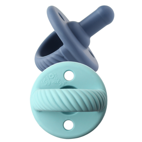 Itzy Ritzy Sweetie Soother 2 Pack - Robin's Egg Blue + Navy Cable, Itzy Ritzy, cf-type-pacifier, cf-vendor-itzy-ritzy, Itzy Ritzy, Itzy Ritzy Pacifier, Itzy Ritzy Robin's Egg Blue + Navy Cabl