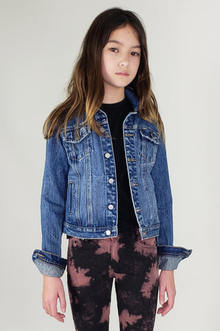 Tractr Girls Denim Jacket, Tractr, Denim, Denim Jacket, Pastel Tie Dye, Summer Sale, Tie Dye, Tie Dye Denim Jacket, Tractr, Tractr (7-14), Tractr Girls, Tractr Girls Denim Jacket, Tractr Girl