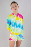 Tractr Girls French Terry Tie-Dye Hoodie (4-6x), Tractr, Camp, Camp Clothing, Els PW 5060, Hoodie, Rainbow Tie Dye, Summer Sale, Tie Dye, Tie Dye Hoodie, Tractr, Tractr (7-14), Tractr Girls, 