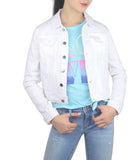 Tractr Girls White Raw Edge Hem Denim Jacket, Tractr, cf-size-large-10-12, cf-size-medium-8-10, cf-type-jacket, cf-vendor-tractr, Denim, Denim Jacket, Tractr, Tractr (7-14), Tractr Girls, Tra