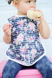 BapronBaby - Retro Stripe Rose Floral Toddler Bapron, BapronBaby, CM22, Easter Basket Ideas, EB Baby, Kids, Kids' Apparel, Bib - Basically Bows & Bowties