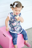 BapronBaby - Retro Stripe Rose Floral Toddler Bapron, BapronBaby, CM22, Easter Basket Ideas, EB Baby, Kids, Kids' Apparel, Bib - Basically Bows & Bowties