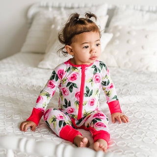 Little Sleepies Roses Convertible Romper/Sleeper, Little Sleepies, Bamboo Pajamas, CM22, Coverall, Footie, Little Sleepies, Little Sleepies Bamboo, Little Sleepies Pajama Set, Little Sleepies