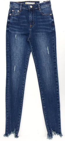 Tractr Nina High Rise Indigo Ankle Crop, Tractr, cf-size-12, cf-size-14, cf-size-8, cf-type-jeans, cf-vendor-tractr, Denim, Jeans, Tractr, Tractr (7-14), Tractr Ankle Crop, Tractr Fall 2020, 