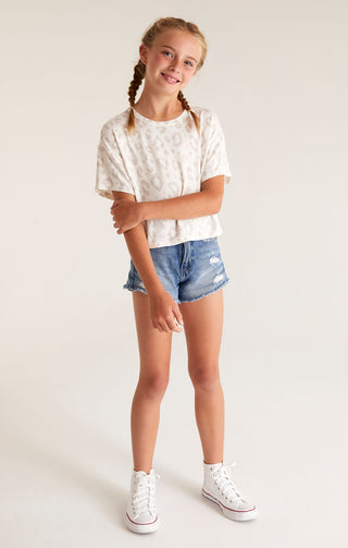 Z Supply Girls Nattie Leo Tee - Sand Dollar, Z Supply, JAN23, Top, Tween Girl, tween girls, Tween Girls Clothing, Z Supply, Z Supply Girls, Z Supply Girls Nattie Leo Tee, Z Supply Girls Top, 