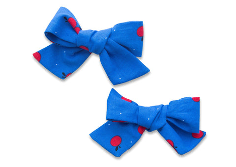 Baby Bling Big Cotton Bow Clip Set - Blue Fruit, Baby Bling, Baby Baby Bling Headbands, Baby Bling, Baby Bling Big Cotton Bow Clip Set, Baby Bling Blue Fruit Big Cotton Bow Clip Set, Baby Bli