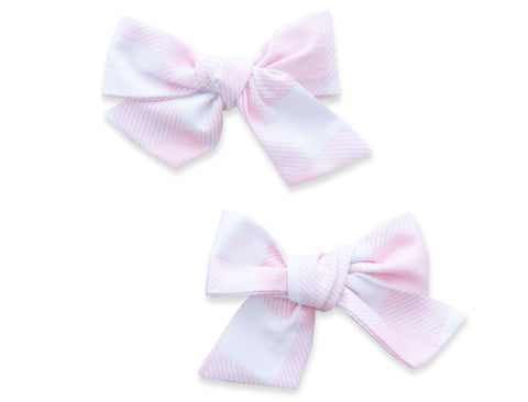 Baby Bling Big Cotton Bow Clip Set - Pink Lumberjack, Baby Bling, Baby Baby Bling Headbands, Baby Bling, Baby Bling Big Cotton Bow Clip Set, Baby Bling Big Cotton Bow Clip Set - Pink Lumberja