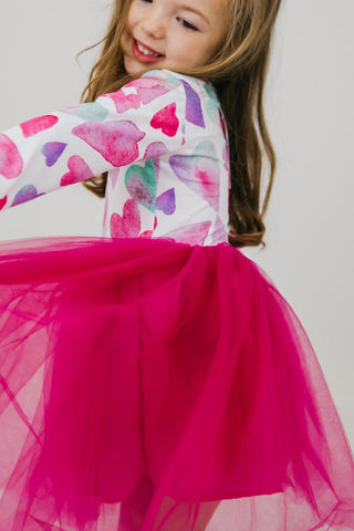 Mila & Rose Light Hearted L/S Tutu Dress, Mila & Rose, CM22, Light Hearted L/S Tutu Dress, Mila & Rose, Mila & Rose Tutu Dress, Mila and Rose, Rainbow, Rainbows, Tutu Dress, Valentines, Valen