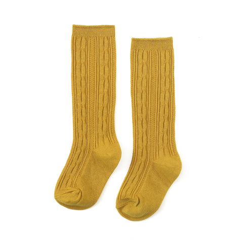 Little Stocking Co Knee High Socks - Citron, Little Stocking Co, Cable Knit Knee High, Cable Knit Knee High Socks, cf-size-0-6-months, cf-size-1-5-3y, cf-size-4-6y, cf-size-6-18-months, cf-ty
