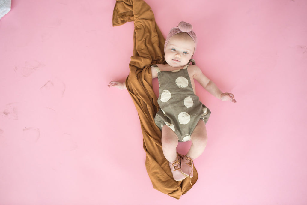 Copper Pearl Camel Knit Swaddle Blanket Basically Bows & Bowties