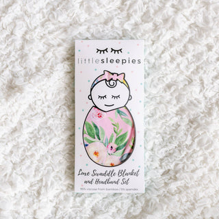 Little Sleepies Alexandra Floral Bamboo Swaddle & Headband Set, Little Sleepies, CM22, Little Sleepies, Little Sleepies Alexandra Floral, Little Sleepies Alexandra Floral Bamboo Swaddle & Hea