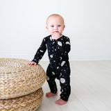 Posh Peanut Riley Cuffed Henley Romper, Posh Peanut, Cyber Monday, Outer Space, Posh Peanut, Posh Peanut Henley, Posh Peanut Henley Button Romper with Pocket, Posh Peanut Outer Space, Posh Pe