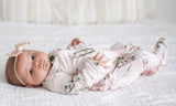Posh Peanut Vintage Pink Rose Ruffled Zippered Footie, Posh Peanut, Footie with Zipper, Posh Custom Sale, Posh Peanut, Posh Peanut Floral Footie, Posh Peanut Footie, Posh Peanut Footie with Z