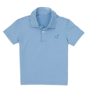 Properly Tied LD Waverly Polo in Aquatic Stripe, Properly Tied, Aquatic Stripe, CM22, Little Ducklings, Polo, Properly Tied, Properly Tied Polo, Properly Tied Waverly Polo, Waverly Polo, Shir