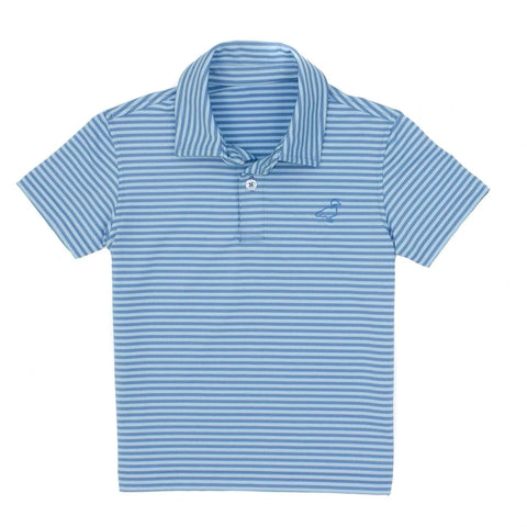 Properly Tied LD Waverly Polo in Aquatic Stripe, Properly Tied, Aquatic Stripe, CM22, Little Ducklings, Polo, Properly Tied, Properly Tied Polo, Properly Tied Waverly Polo, Waverly Polo, Shir