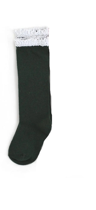 Little Stocking Co Lace Top Knee High Socks - Mistletoe, Little Stocking Co, All Things Holiday, Christmas, Christmas Socks, Holiday, Little Stocking Co, Little Stocking Co Knee high Sock, Li