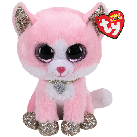 Ty Fiona the Pink Cat Beanie Boo - Small, Ty Inc, Beanie, Beanie Boo, Stuffed Animal, Ty, Ty Beanie Boo, Ty Cat, Ty Fiona the Pink Cat, Ty Fiona the Pink Cat Beanie Boo, Ty Fiona the Pink Cat