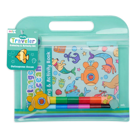 Ooly Mini Traveler Coloring & Activity Kit - Outrageous Ocean, Ooly, Art Supplies, Book, Camp Gift, Camp Gifts, Coloring & Activity Kit, Coloring Book, Ooly, Ooly Mini Traveler Coloring & Act