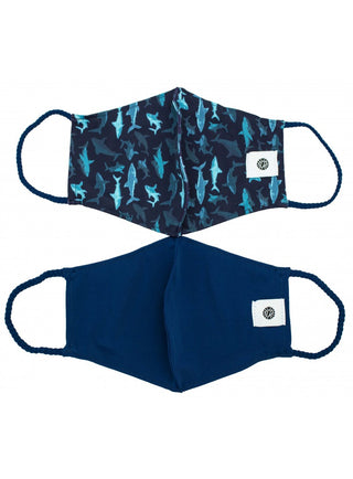 Pom Masks by Pomchies - Sharks / Solid Navy Blue, Pomchies, Els PW 11399, Face Mask, Face Mask by Pomchies, Face Mask for Adults, Face Mask Pomchie, Mask, Pocmhies Face Mask, POM MASKS, Pom M