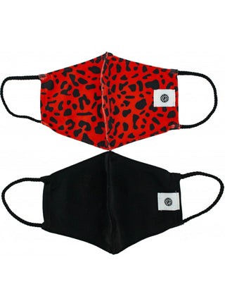 Pom Masks by Pomchies - Red Leopard / Solid Black, Pomchies, Els PW 11399, Face Mask, Face Mask by Pomchies, Face Mask for Adults, Face Mask Pomchie, Mask, Pocmhies Face Mask, Pom Masks by Po