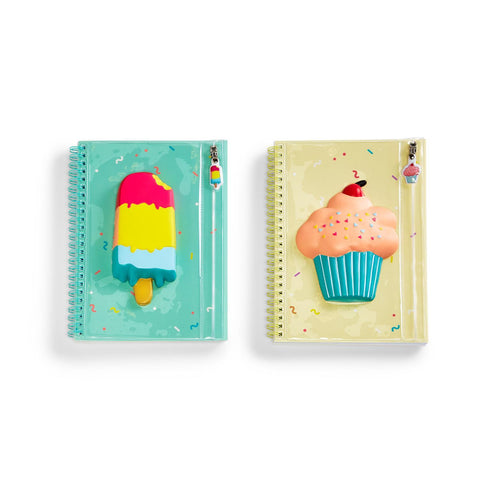 Sweet Treats Squishy Journal Notebook with Pouch, Two's Company, Cupcake, Gifts for Girls, Gifts for Tween, Journal, Popsicle, Sweet Treats Squishy Journal Notebook with Pouch, Tween Gift, Tw