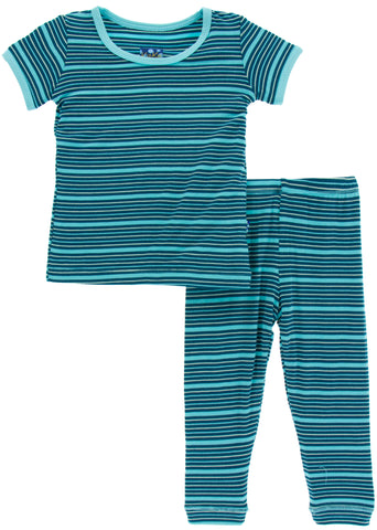 KicKee Pants Shining Sea Stripe S/S Pajama Set with Pants, KicKee Pants, Black Friday, CM22, Cyber Monday, Els PW 8258, End of Year, End of Year Sale, KicKee, KicKee Pants, KicKee Pants Pajam