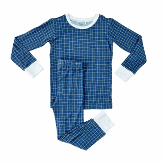 In My Jammers Blue Grid L/S 2pc PJ Set, In My Jammers, Bamboo, Bamboo Pajamas, In My Jammers, In My Jammers Blue Grid, In My Jammers L/S 2pc PJ Set, Jammers, JAN23, Pajamas, Pajamas - Basical